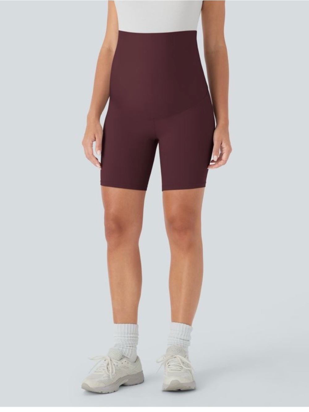 Halara SoftlyZero™ Super High Waisted Maternity Yoga Biker Shorts 7''-UPF50+